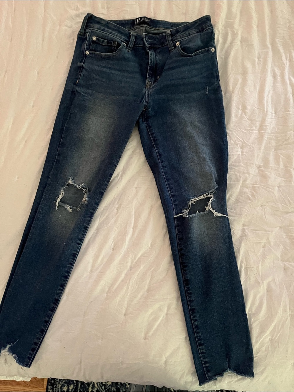 GAP Dark Indigo Ripped Skinny Jeans for Women